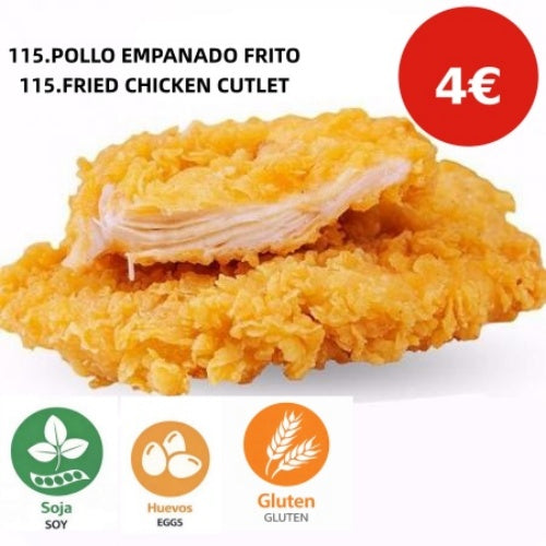 115.POLLO EMPANADO FRITO